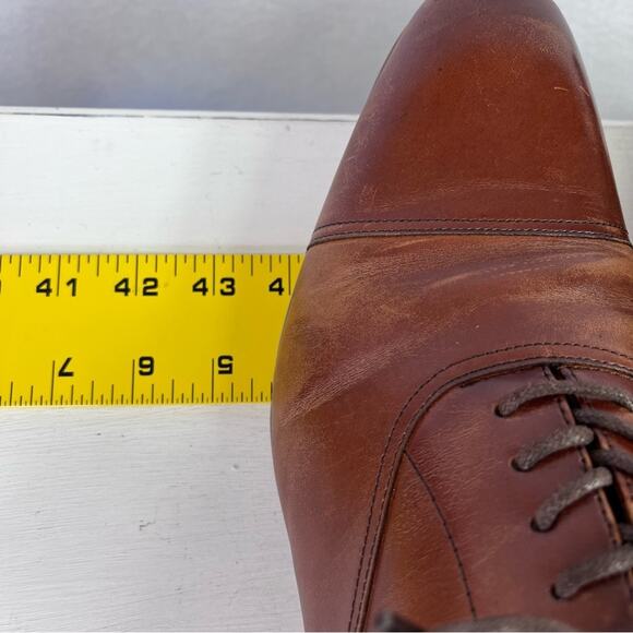 Florsheim Shoes Oxford Mens 10.5D Brown Lace Up Leather Upper Lace Up Cap Toe - Picture 4 of 9